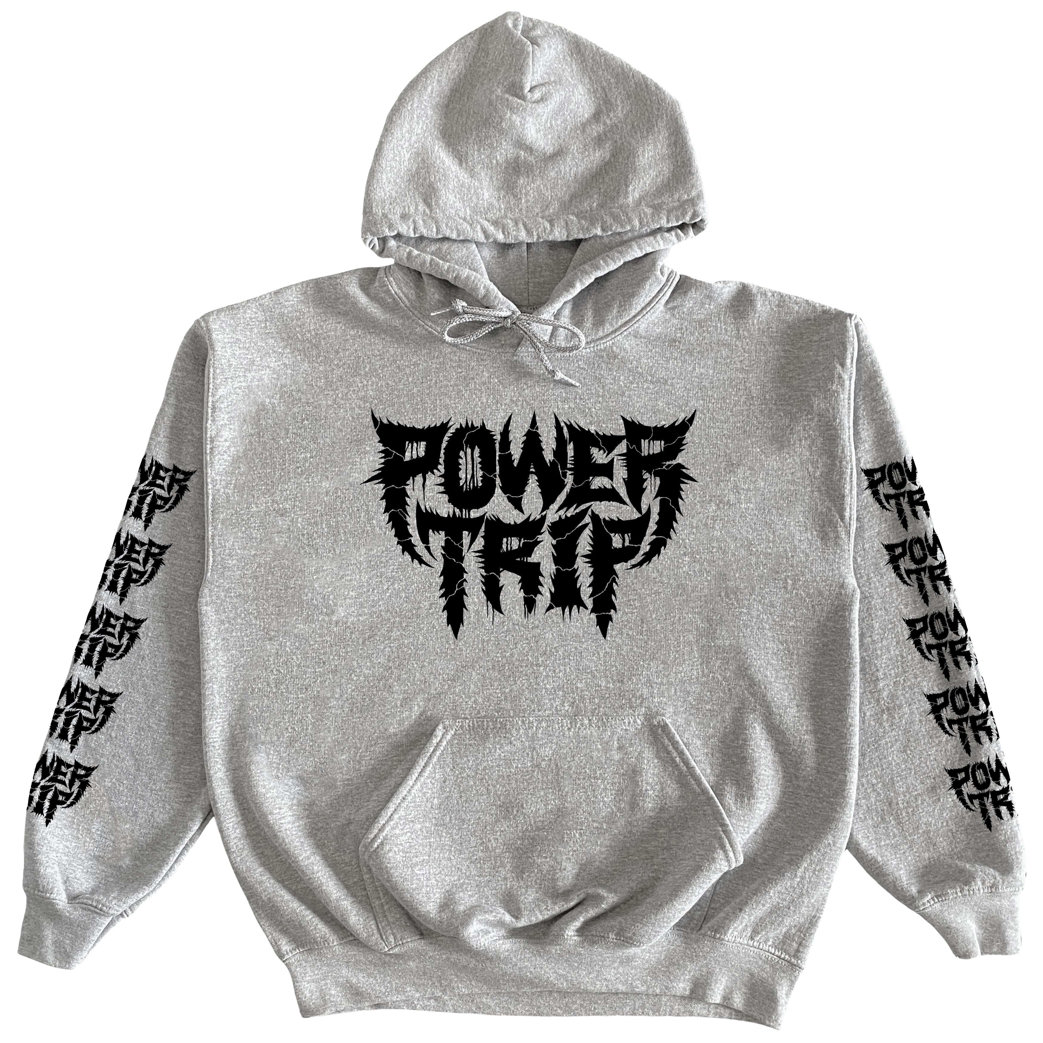 Power Trip - Grey Logo Hoody